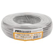 Кабель витая пара F/UTP кат.5e 4х2х0.50 24AWG solid CCA PVC INDOOR омедненный сер. (уп.50м) PROCONNECT 01-0142-3-50